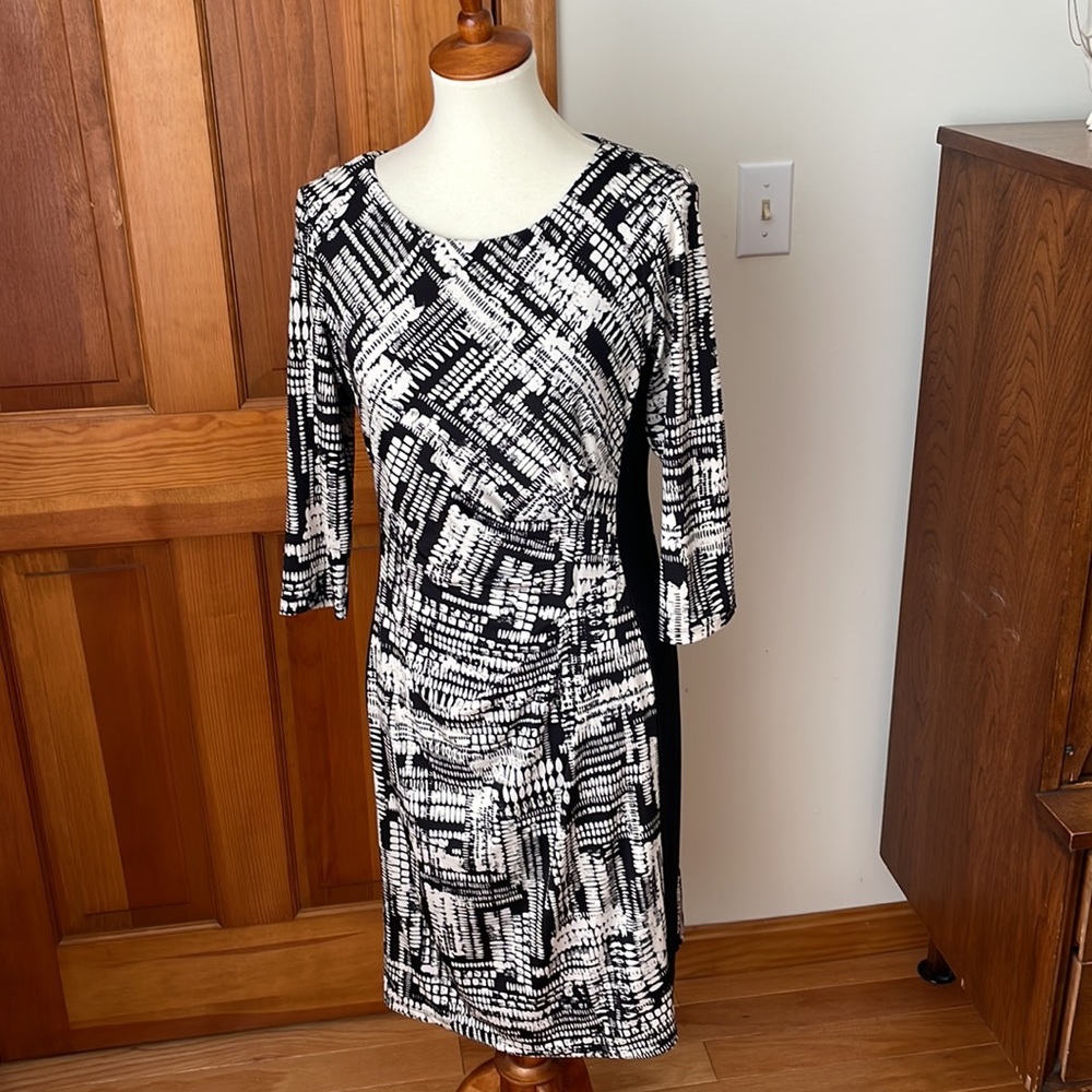 LAST CALL - Liz Claiborne black and white dress, size 10
